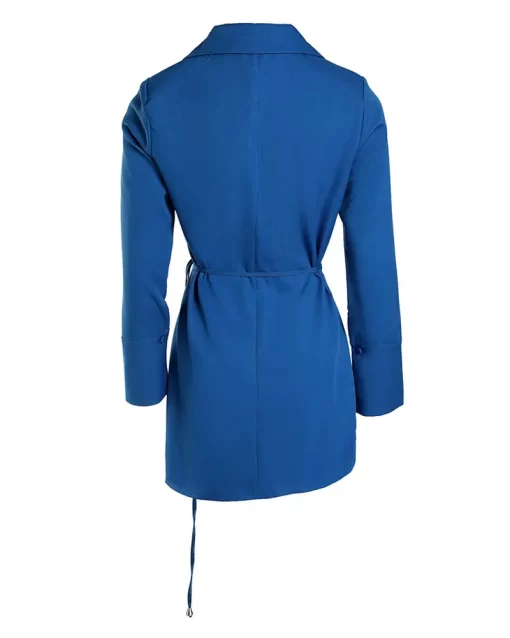 Long Sleeve Wrap Tie Side Blazer Dress - Image 3