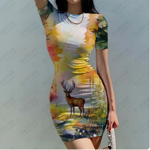 Women's Slim Dress 3D Printed