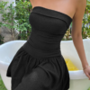 SXY Solid Ruffle Hem Tube Dress - Image 4