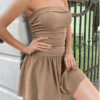 SXY Solid Ruffle Hem Tube Dress - Image 2
