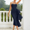 Bodycon skirt with side pleats